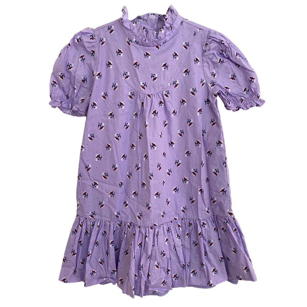 Janie and Jack Lavender Floral Ruffle-Trim Dress